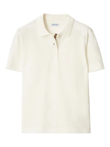 Polo Burberry cu broderie alb