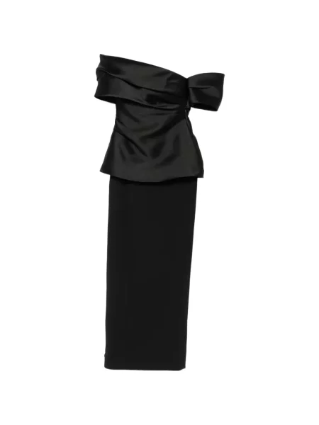 Rochie maxi Solace London drapată negru