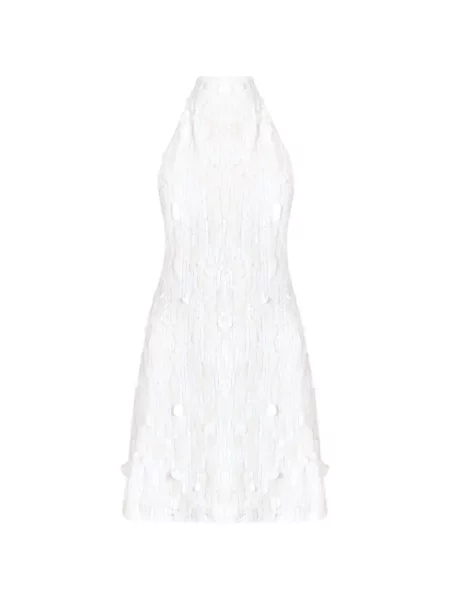 Rochie mini Ow Collection cu gât halter alb