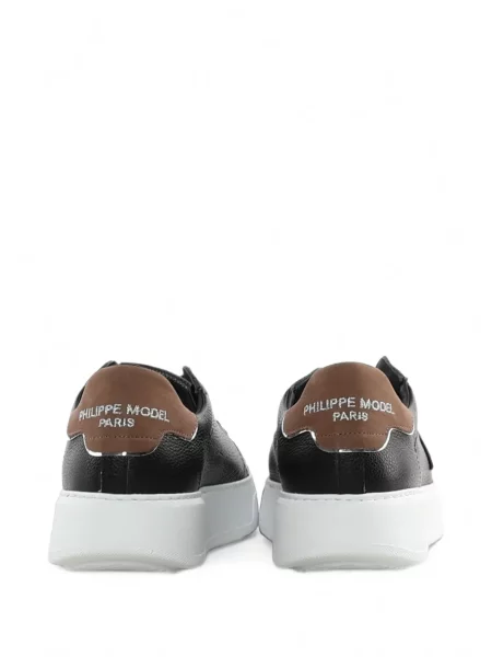 Sneakerși Philippe Model Paris din piele cu autograf negru