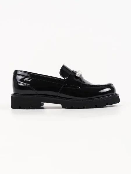 Karl Lagerfeld loafers slip-on pentru femei din piele Lowell negru