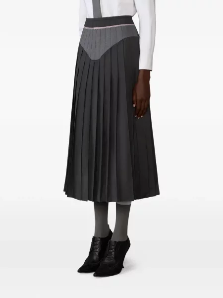 Spódnica plisowana Thom Browne do kolan szara