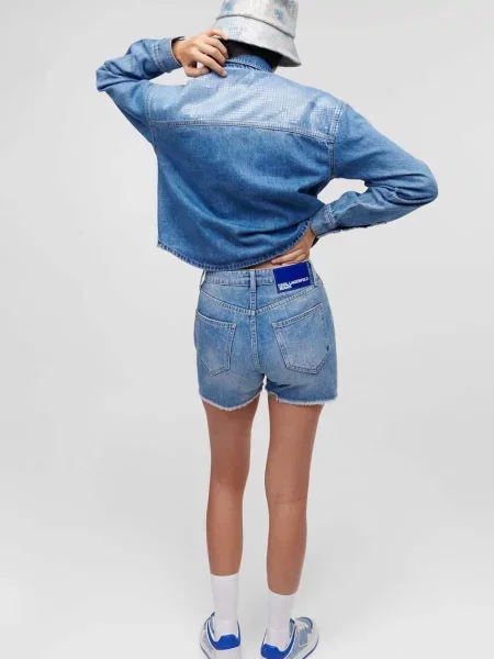 Jeans kratke hlače Karl Lagerfeld Jeans modra