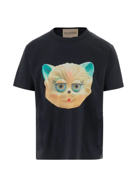 Tricou Valentino Garavani cu decolteu rotund albastru