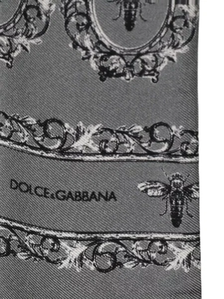 Μεταξωτός κασκόλ Dolce & Gabbana με σχέδιο γκρι