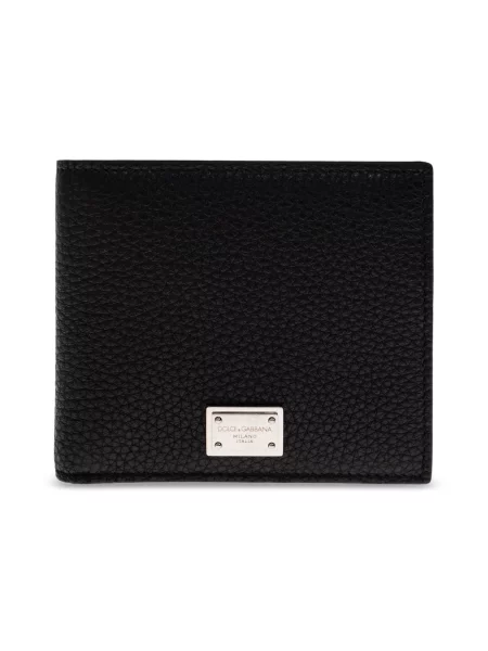 Portfel Dolce And Gabbana skórzany z logo czarny