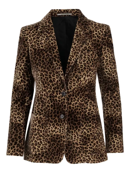 Sacou Tagliatore de catifea cu imagine cu model leopard maro