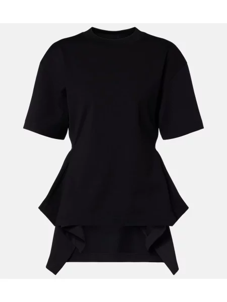 Cu peplum tricou Alaïa din jerseu negru