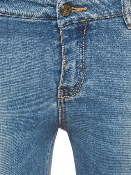 Слаб дънки skinny fit Ermanno Scervino с протрити краища синьо