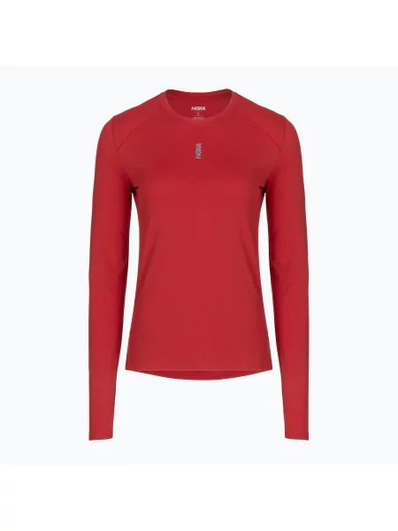 Lung tricou cu mânecă lungă Hoka cu mâneci lungi alergare roșu