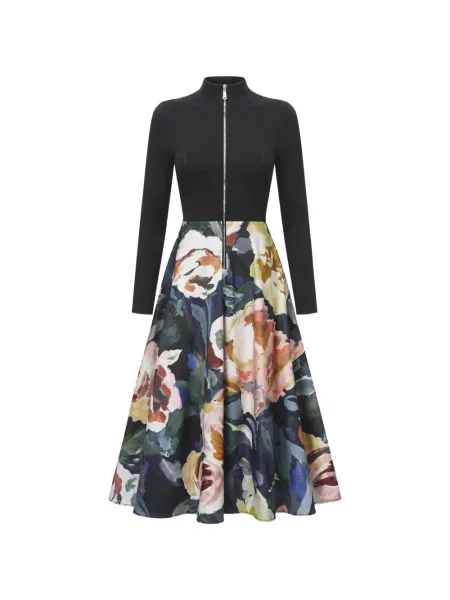 Rochie midi Ted Baker cu model floral cu imagine negru
