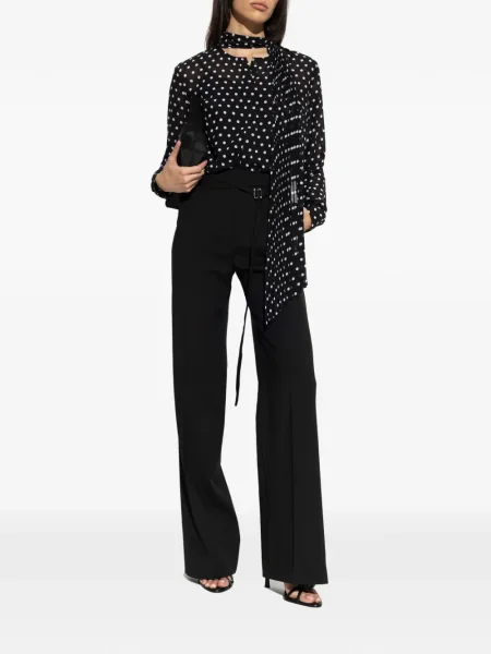 Koszulka Michael Michael Kors w paski z okrągłym dekoltem bez rękawów niebieska