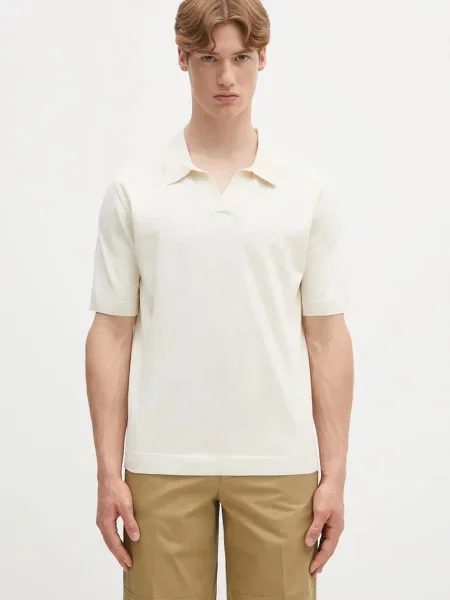 Norse Projects polo din in Leif Cotton Linen Polo uni bej