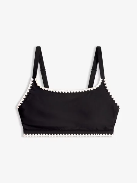 Biustonosz bikini bustier z haftem czarne
