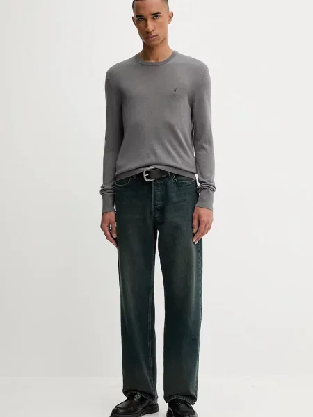 AllSaints pulover merino volna siva