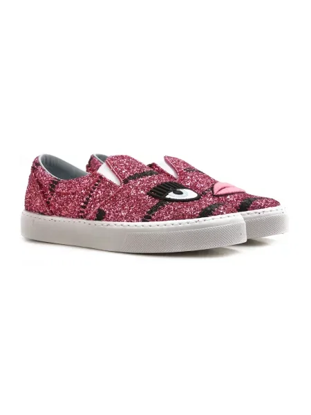Sneakersy Chiara Ferragni Collection skórzane wsuwane różowe