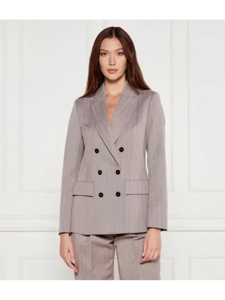 Marc Cain Sacou | Oversize fit cu adaos de lână bej