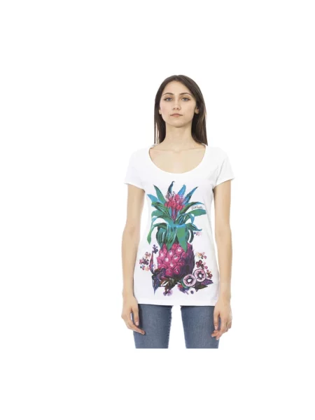 Koszulka Just Cavalli z nadrukiem biała