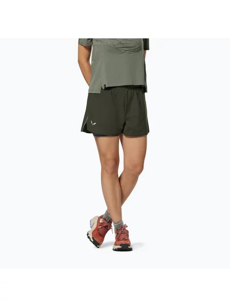 Pantaloni scurți de trekking pentru femei Salewa Pedroc DST dark olive măslin