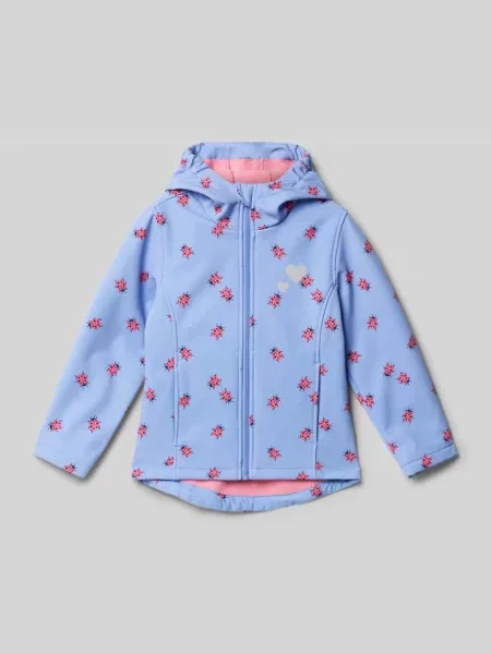 Kurtka softshell o kroju regular fit z odblaskowymi elementami Tom Tailor błękitna