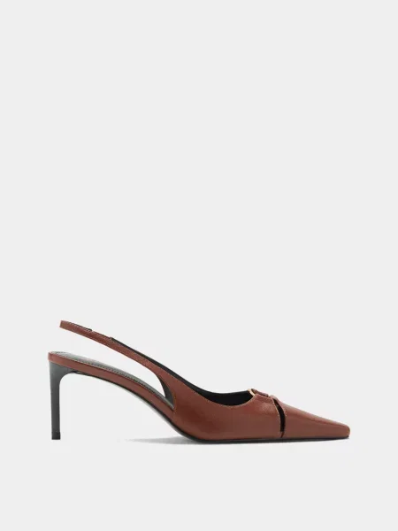 Кожаные туфли Mango коричневые