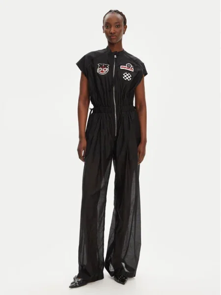 Гащеризон с коприна Pinko с овално деколте черно