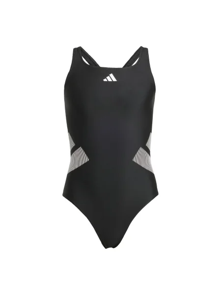 ADIDAS PERFORMANCE Αθλητικό μαγιό Logo C-back Swimsuit γκρι / μαύρο λευκό
