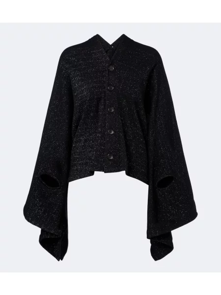 Cardigan Junya Watanabe de lână drapat negru