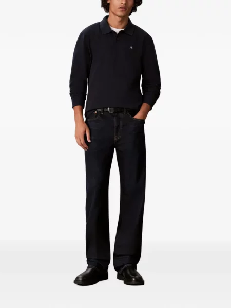 Lung tricou polo Calvin Klein albastru