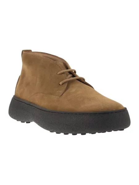 Botki Tod's zamszowe retro brązowe