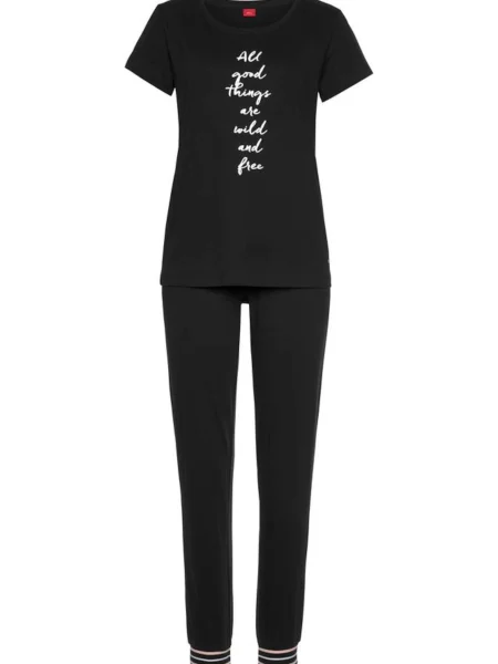 S.Oliver Pijama roz / negru alb