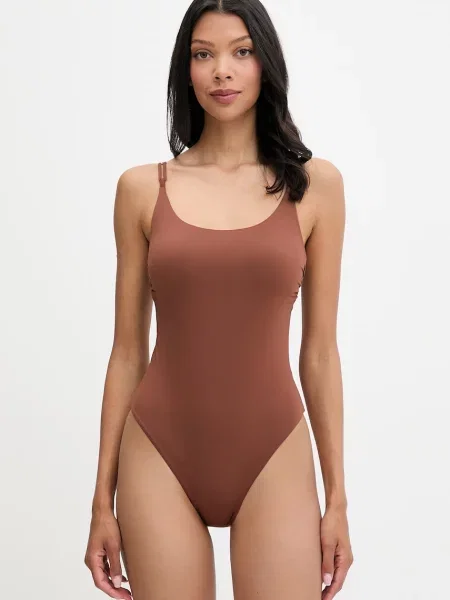 Max Mara Beachwear jednodílné plavky CAREZZA hnědé