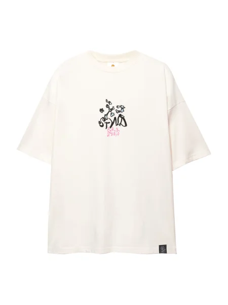 Pull&Bear Tricou BRAULIO AMADO albastru / roz / roz negru