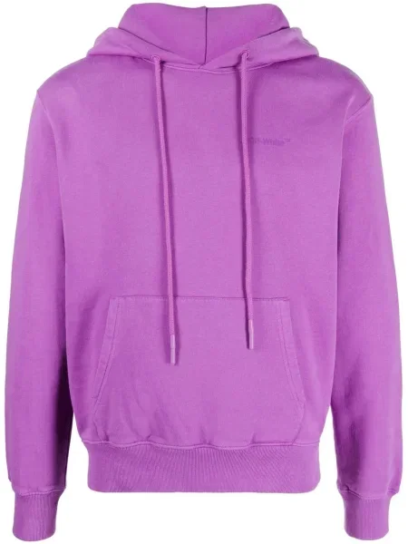 Hanorac cu glugă Off-white cu imagine alb