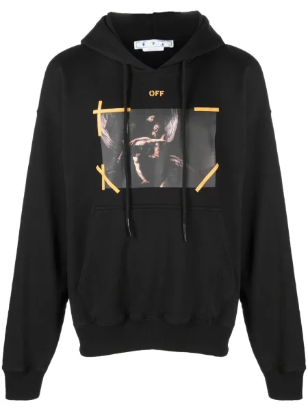 Hanorac cu glugă Off-white cu imagine