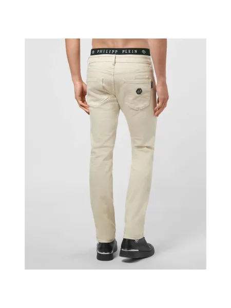 Jeansy straight leg Philipp Plein beżowe