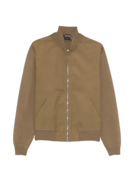 Яке тип бомбър Tom Ford от мерино вълна зелено