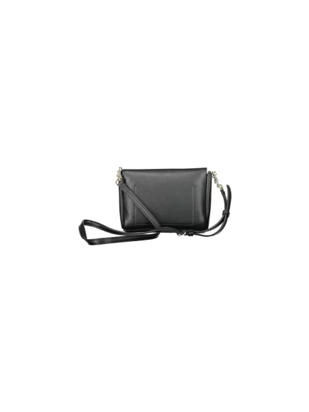 Lniana torebka crossbody Calvin Klein czarna