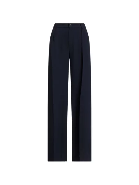 Pantaloni Lauren Ralph Lauren plisate cu picior lat albastru
