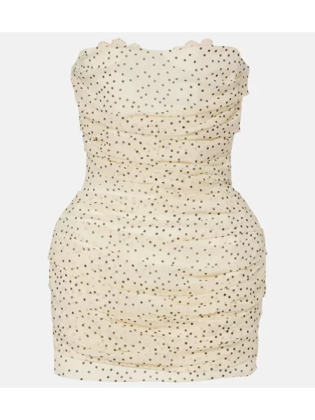 Jedwabna sukienka Magda Butrym w grochy biała