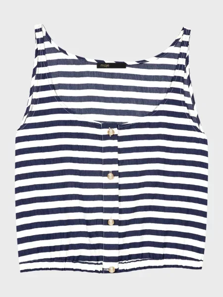У смужку топ Maje синій