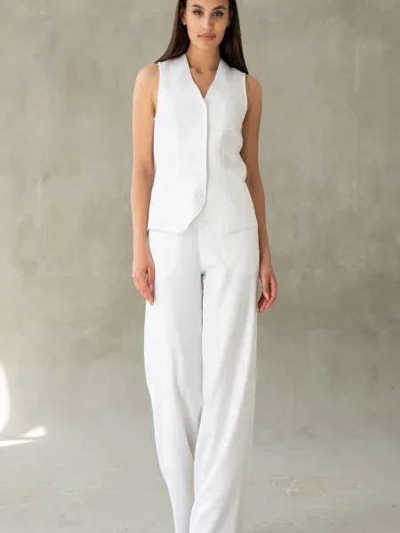 Лляні Штани палаццо RiMari білий