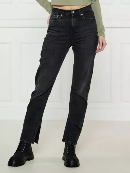 Calvin Klein Jeans Blugi | Straight fit | high waist negru