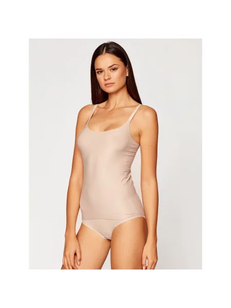 Chantelle Palaidinė be rankovių SOFT STRETCH kūno smėlinė