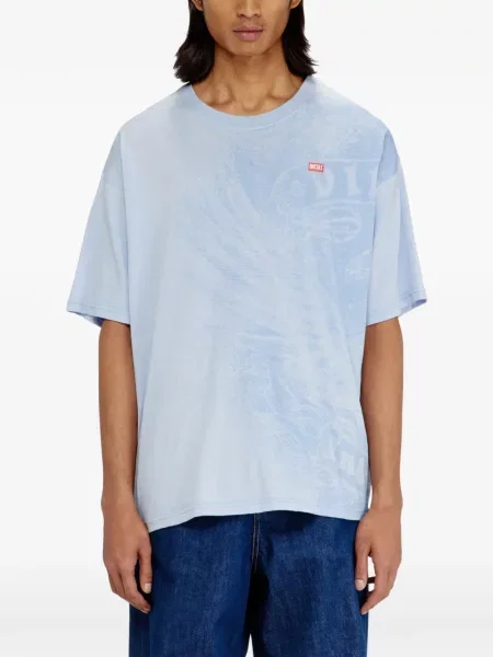 Tricou Diesel cu imagine din jerseu albastru