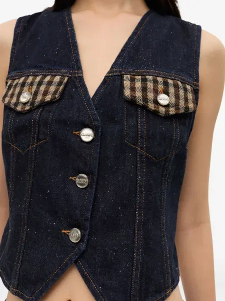 Vestă denim Ganni albastru