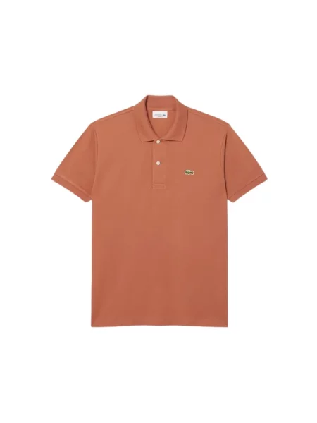 Koszulka polo Lacoste z krótkim rękawem brązowa