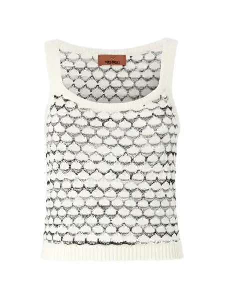 Top Missoni ajurat alb