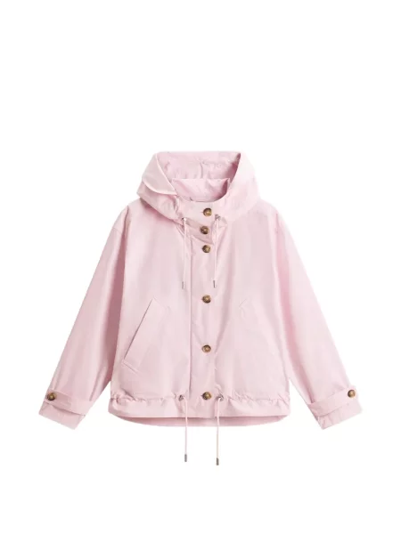 Jachetă cu glugă Woolrich cu glugă roz