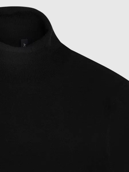 JOOP! sweter z dzianiny merino Donte Mężczyźni wełna ze strzyży jednolity XL czarny
